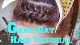 Easy School Spirit Hair Tutorial: easy french braid ponytail! screenshot 3