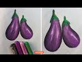 How to Draw an Eggplant Step by Step with Pastel Colors | Easy Drawing Tutorial