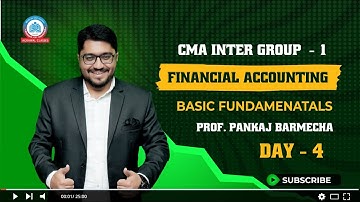 CMA INTER ACCOUNTS | DAY - 4 | G1 | BASIC FUNDAMENTALS | BY PROF. PANKAJ BARMECHA