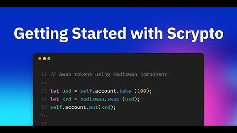 Getting started with Scrypto!