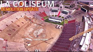 The destruction of USC's LA Coliseum | Demolition Aerial Update Feb '19