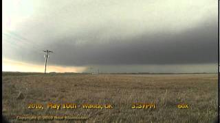 Timelapse of a Multi-vortex Tornado! 60X - Wakita, OK - May 10, 2010