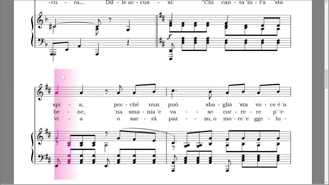 夜の声 Voce'e Notte 二短調→二長調 ナポリ語1番～3番 ヴォーカル