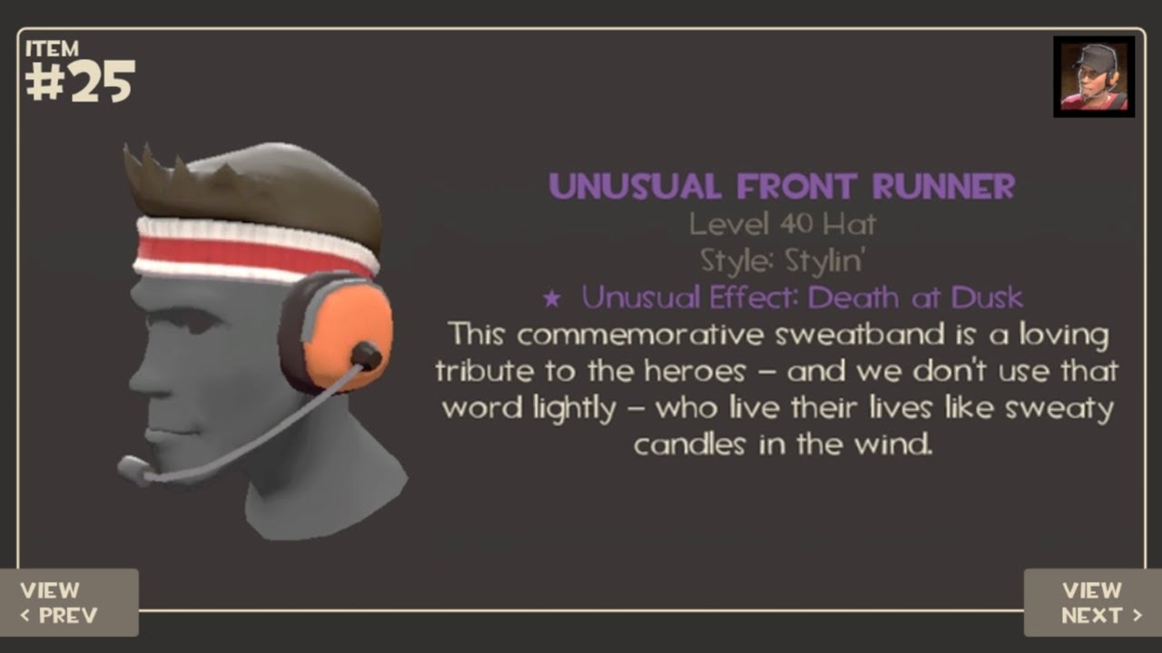 TF2 Unusual Showcase Death at Dusk Front Runner YouTube