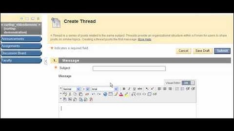 MATC - Blackboard - How to Add a Thread to a Blackboard Discussion Forum