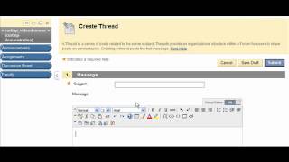 MATC - Blackboard - How to Add a Thread to a Blackboard Discussion Forum