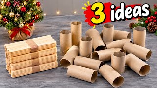 🎅How I Turned Simple Materials into 3 CHRISTMAS ORNAMENTS 🎄✨️