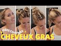 4 coiffure cheveux gras  idee coiffure tendance 2022  coiffure ponytail  astuce coiffure chignon