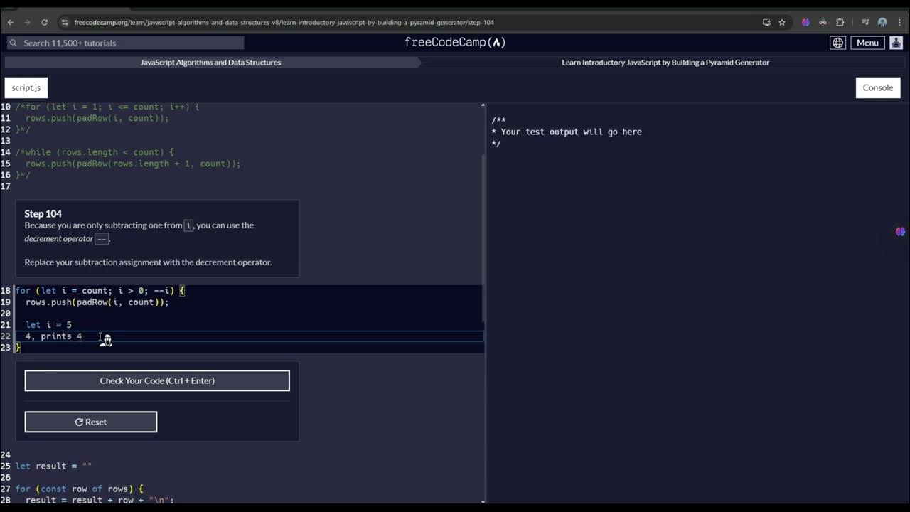 Building a Pyramid Generator Javascript 104 - YouTube