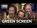 Conan, Sona, &amp; Gourley Mess Around On A Green Screen | Conan O&#39;Brien Needs A Friend