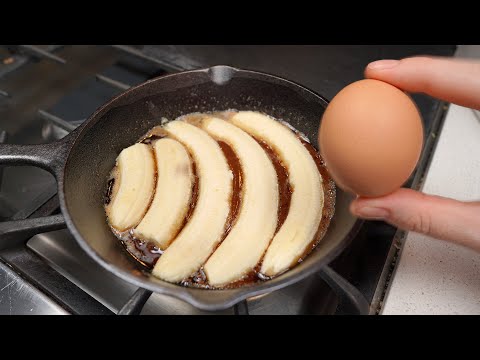 Der berühmte umgedrehte Bananenkuchen mit 1 Ei