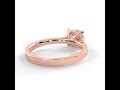 Mondiamant - Bague de Fiançailles Diamant Elle Coussin 4 griffes taille Coussin - Or rose 18K