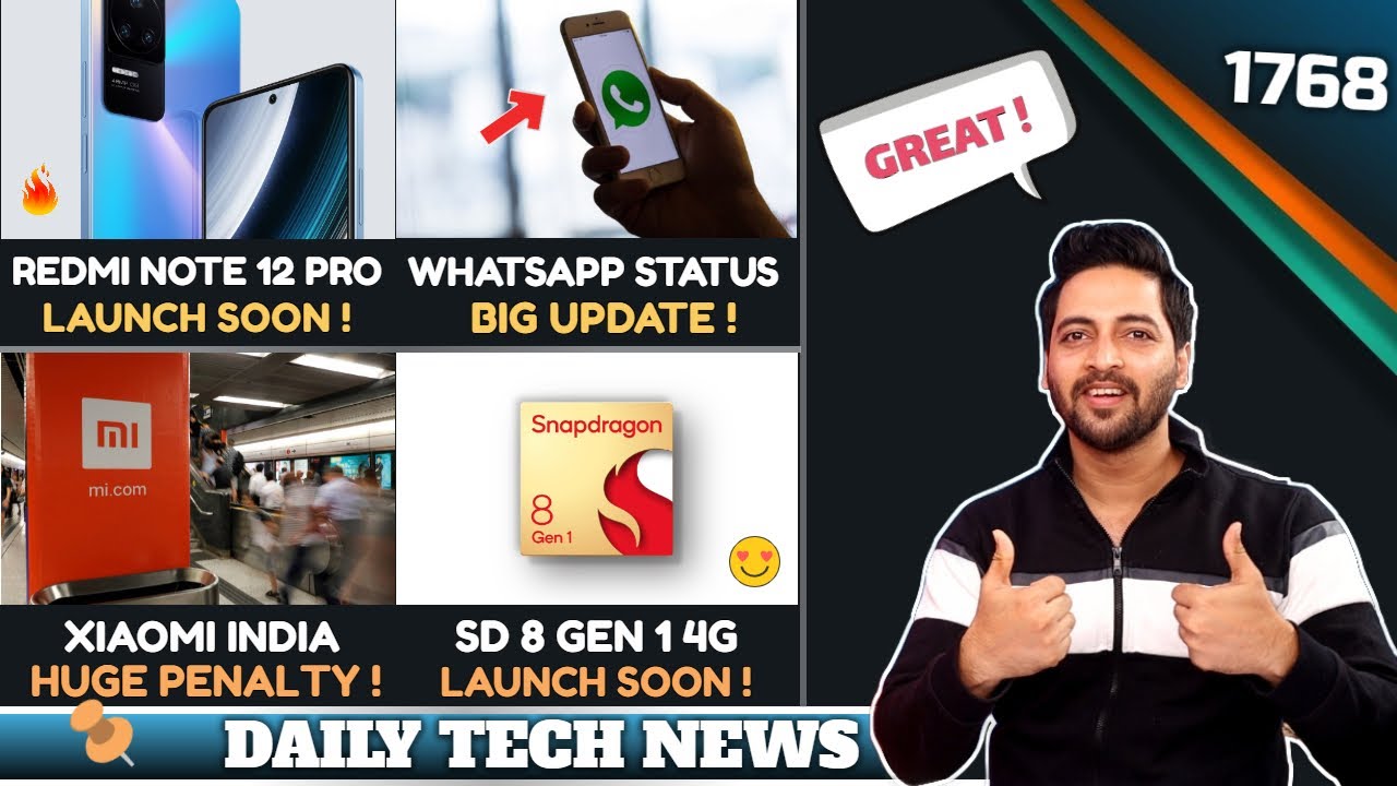 Redmi Note 12 Pro Launch,Xiaomi India Penalty😲,WhatsApp Status Shutdown😒,SD 8 Gen 1 4G,Social Media🤣