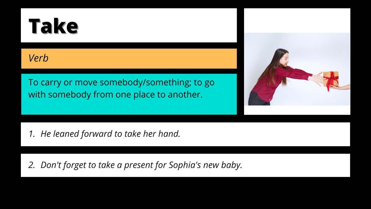 Take - Verb | Pronunciation | Definition | Examples