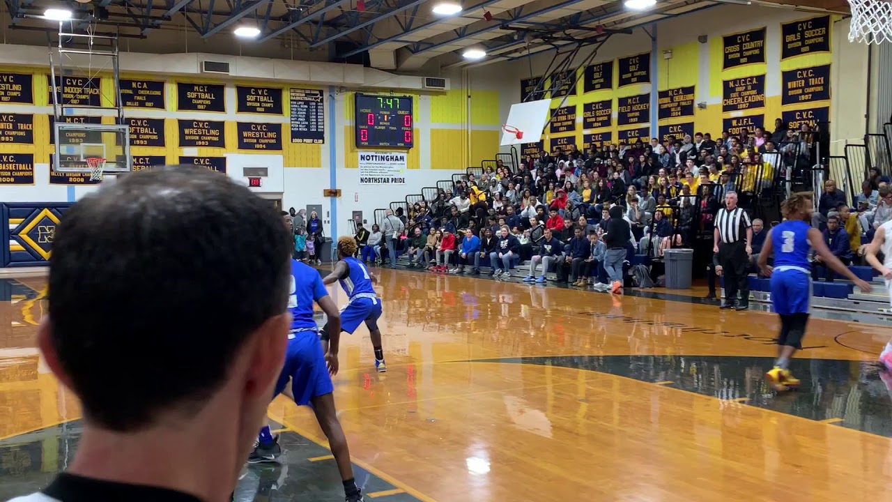 Nottingham's Brandon Raba scores the first basket of 2018-19