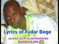 Fadar Bege ALAIKA SALATULLAH Saw Fadarlyrics77 Fadar Bege ALAIKA SALATULLAH Saw Fadarlyrics77