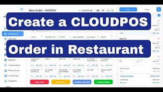 CLOUDPOS - Create a New Order in a Restaurant
