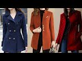 beautiful running button details office wear women woolen blazer jackets and coats design