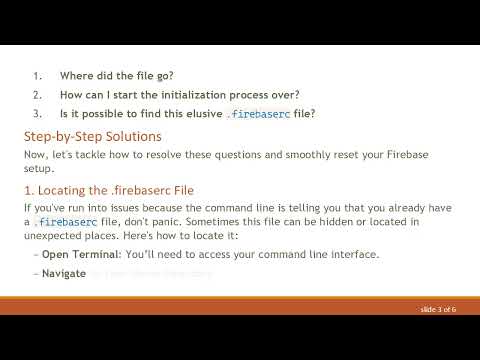 How to Remove .firebaserc to Restart Firebase Init Process or Recover It