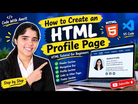 How to Create an HTML Profile Page | HTML Tutorial for Beginners | VS Code