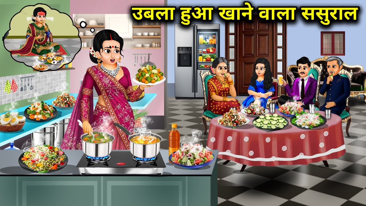 उबला हुआ खाने वाला ससुराल||in-laws who eat boiled||Hindi cartoon stories 
