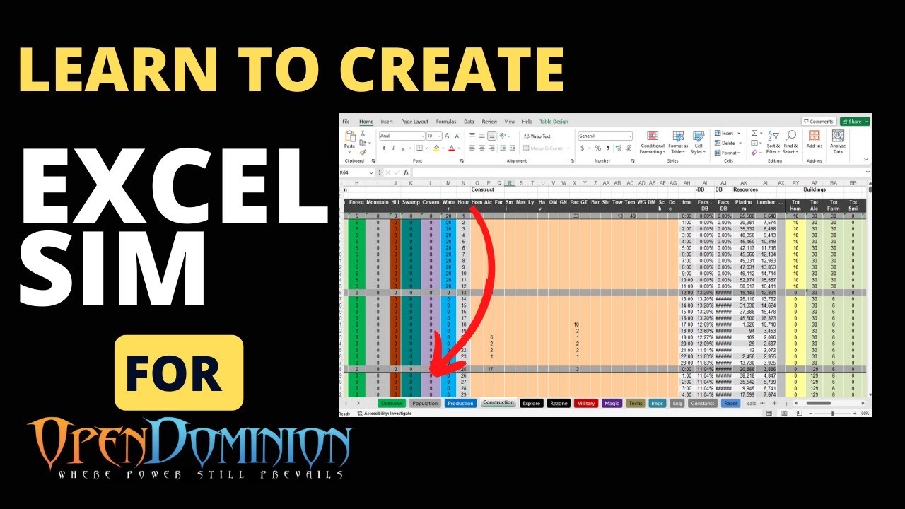 Open Dominion - Learn to Create Excel Sim from Start to Finish!