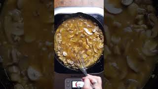 Easy mushroom gravy (vegan friendly)! Search “mushroom gravy” at makeitdairyfree.com for recipe