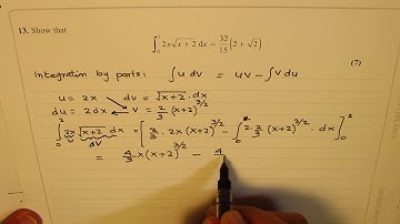 Q13 Integration by Parts GCE June 2018