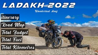 Ladakh 2022 Itinerary, Total Budget, Kilometres, Fuel & Road Map || Leh ladakh bike trip 2022