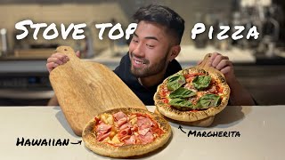 make Neapolitan pizza WITHOUT AN OVEN | stovetop pan pizza recipe