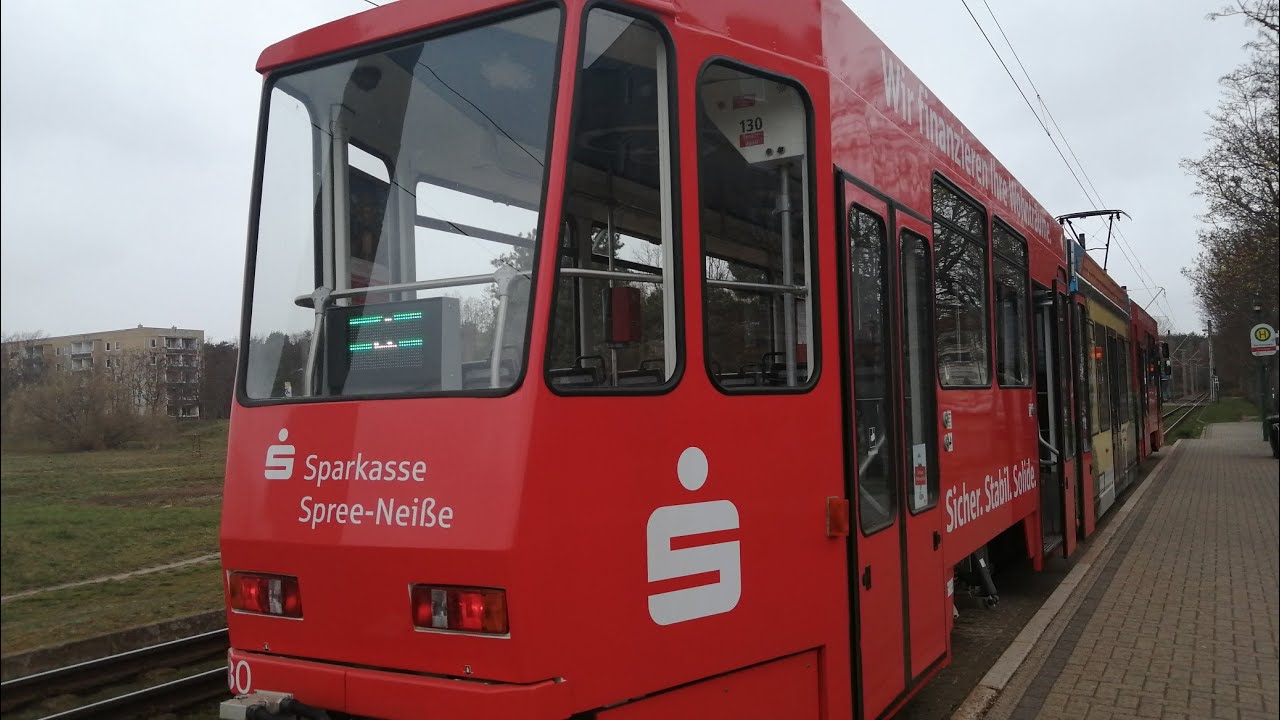 Straßenbahn Cottbus Mitfahrt von Neu Schwellwitz bis Sachsendorf im KTNF6 auf 4 Komplette Linie