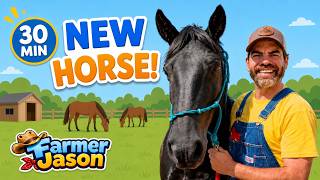 Our Horses Got A New Friend🐴 -Best Video About Horses For Kids, with Farmer Jason