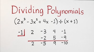 Dividing Polynomials - Synthetic Division