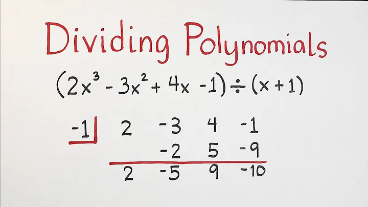 Dividing Polynomials - Synthetic Division