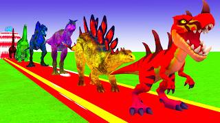 Paint Animals Dinosaur T Rex Herbivores and Carnivores Dinosaurs Fountain Crossing Dino Cartoon