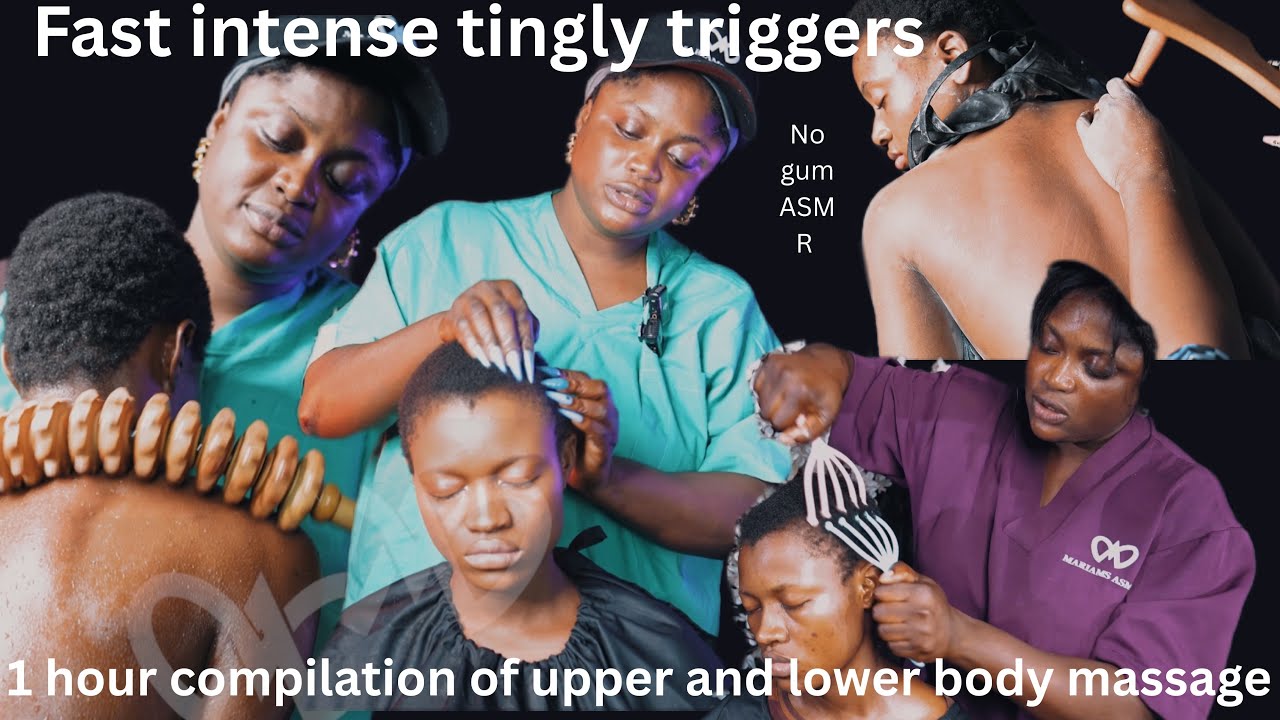 ASMR 1 hour compilation of fast & intense upper & lower body massage ...