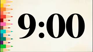 9 Minute Colorful Back to School Art Timer (Fun Jazz Piano Alarm at End, No Music)