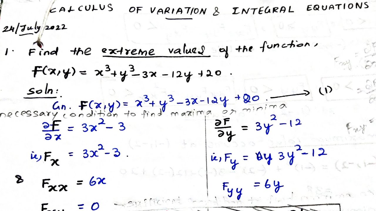 How to find the extreme values for the given function?