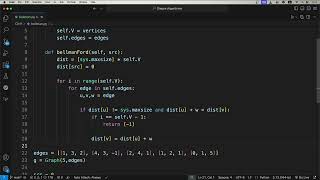 Implementing Bellman Ford Algorithm in Python