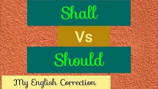 Shall Vs Should English| How To Use| MEC| Spoken English |