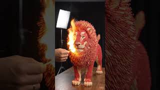 Satisfying Matchstick Lion Fire Chain Reaction | Epic 3D CGI Animation #3danimation #trendingshorts