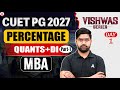 CUET PG MBA 2027 Quants + DI | Percentage Part-1 | Complete Preparation | Vishwas- Day 1