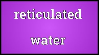 Reticulated water Meaning
