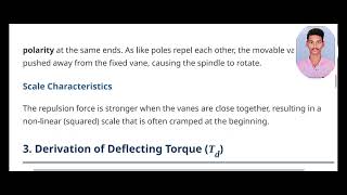 Details about moving iron instrument working principle and torque derivation