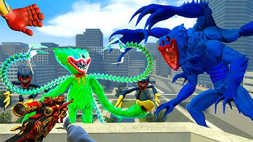 HUNGRY HUGGY WUGGY FROM POPPY PLAYTIME WON’T STOP CHASING ME IN THE CITY! | GARRY’S MOD