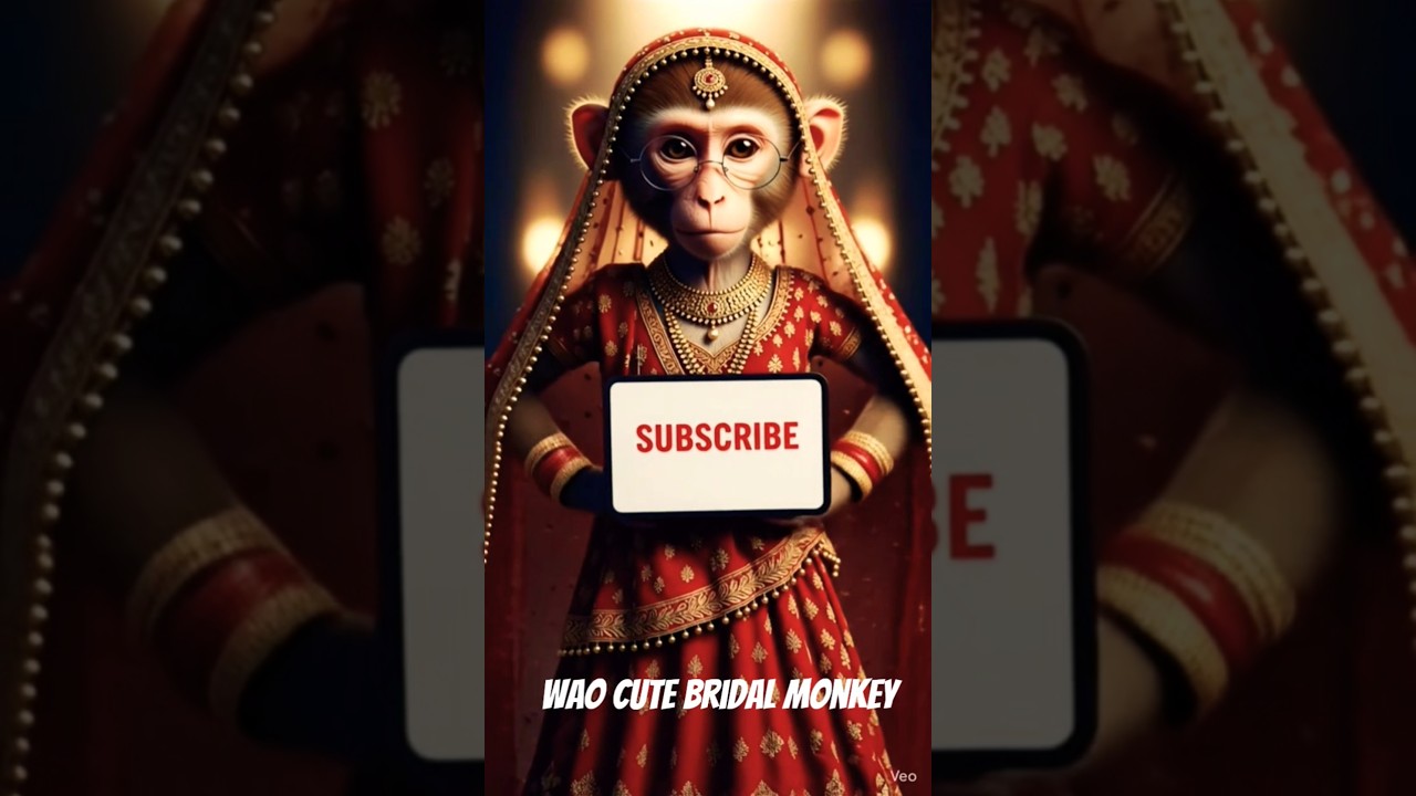 “Dulhan Monkey 😍🐒 | Cute Bridal Look so cute | Please Subscribe ❤️” 