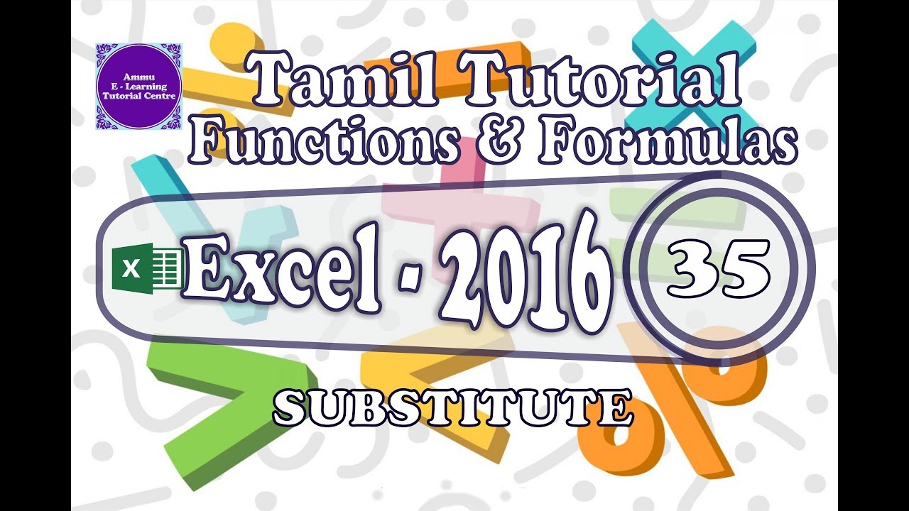 How to use SUBSTITUTE function in excel Tamil Tutorial (எக்செல் ...
