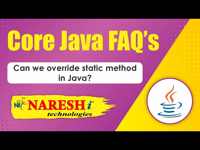 Static Methods Overloading and Overriding in Java