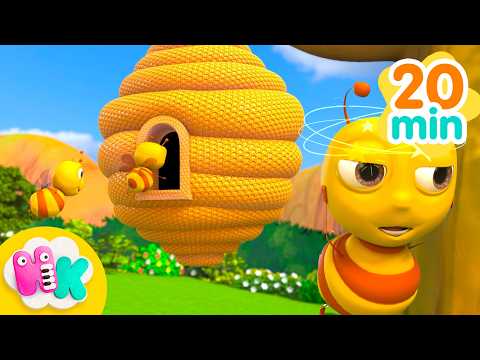 Daar komen de Bijen 🐝🔢 Leren tellen met dierliedjes | Nederlandse Kinderliedjes | HeyKids