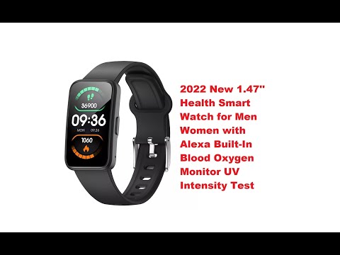 1.47'' Health Smart Watch with Alexa Built-In Blood Oxygen Monitor UV Intensity Sports Smartwatch